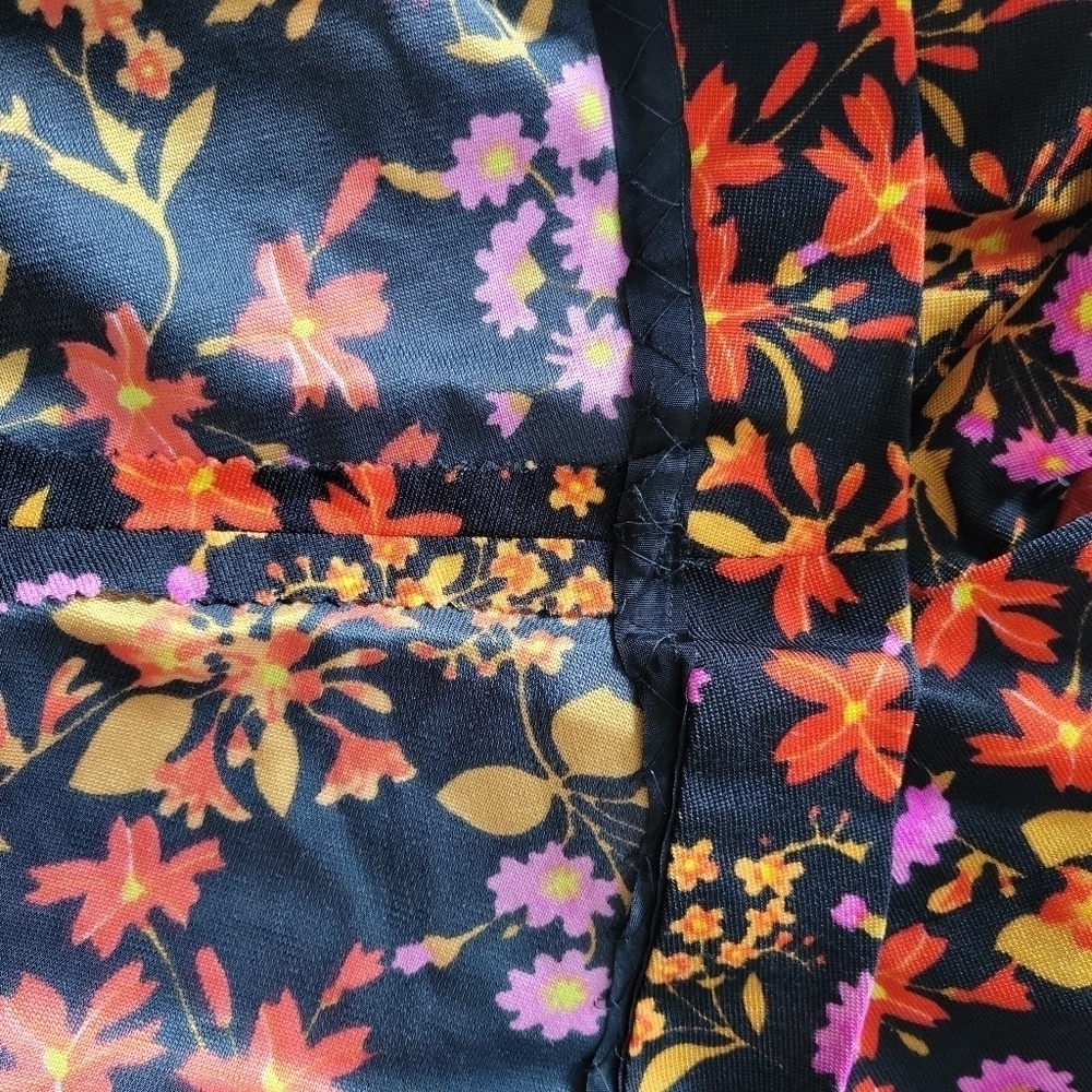 Vintage 60s Flower Power Floral Print Halter Long Maxi Dress with Matching Bag - Picture 7 of 10